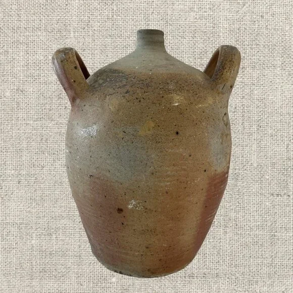 19c French Provincial Stoneware Olive Oil Jug